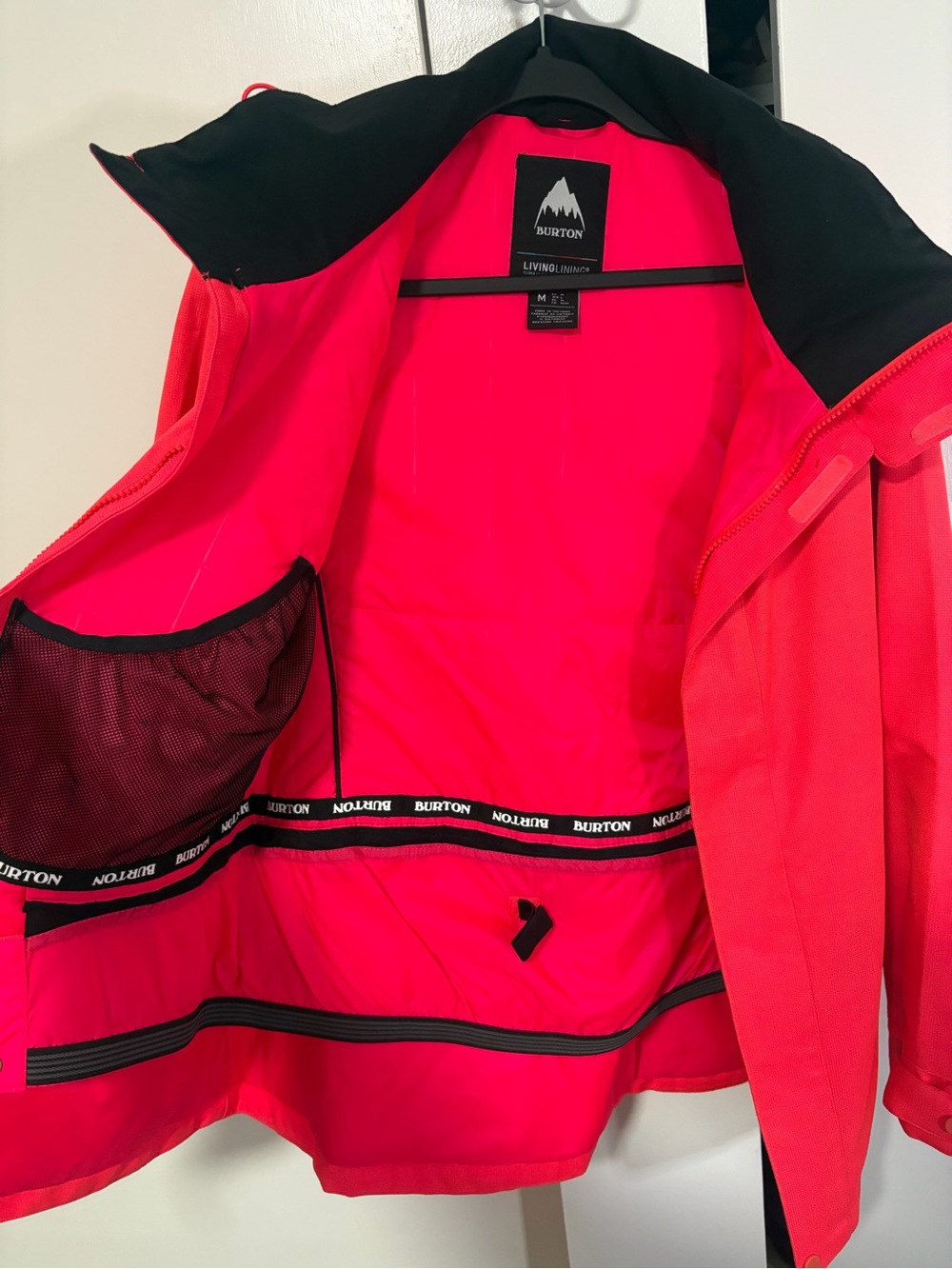 Burton Neon Pink Ski Jacket with Black Collar